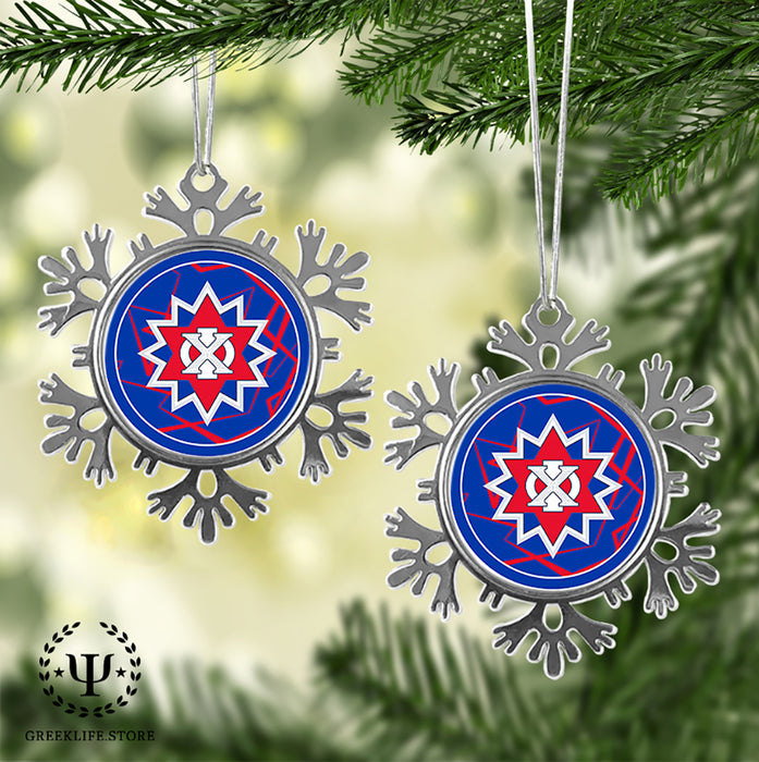 Chi Phi Christmas Ornament - Snowflake Metal