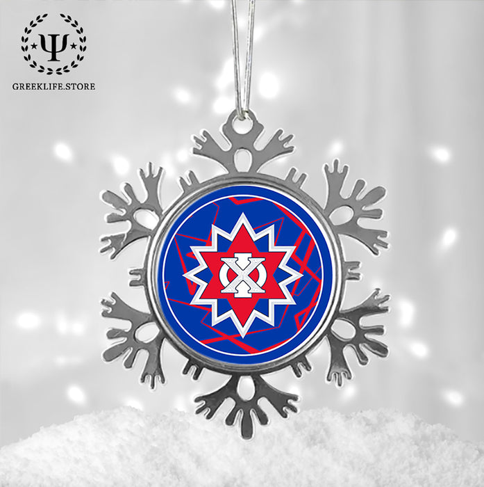 Chi Phi Christmas Ornament - Snowflake Metal