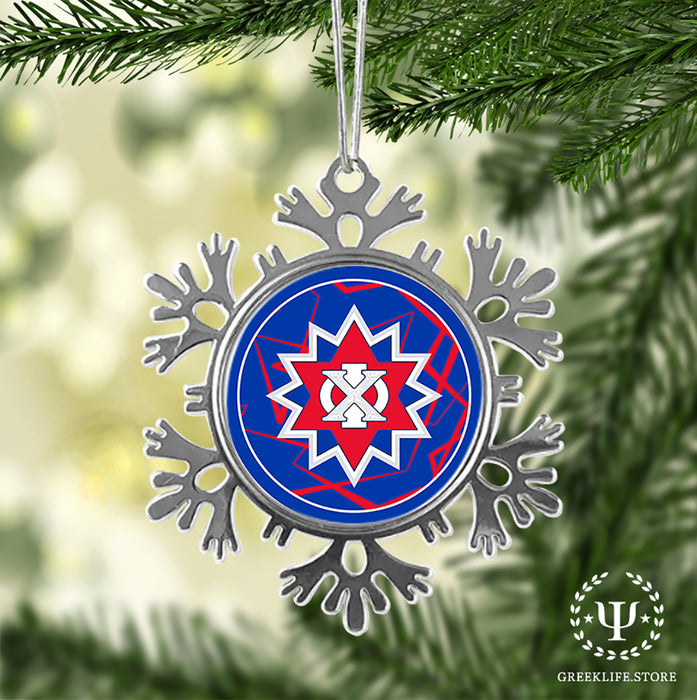 Chi Phi Christmas Ornament - Snowflake Metal