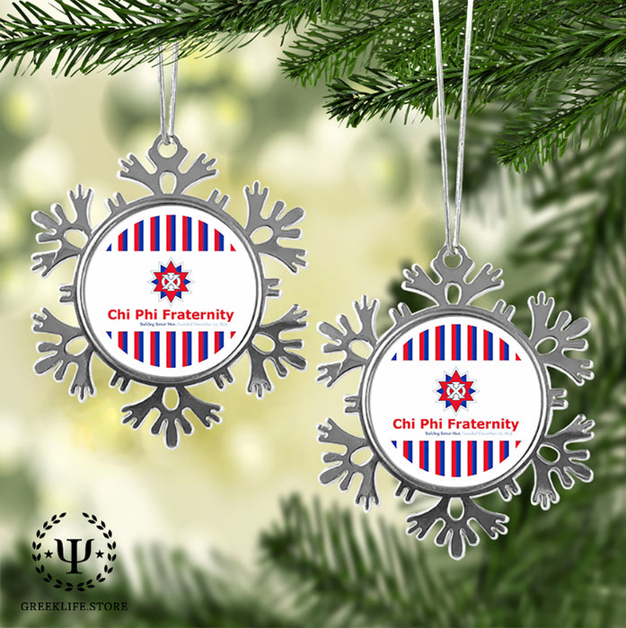 Chi Phi Christmas Ornament - Snowflake Metal
