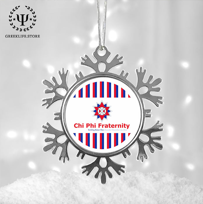 Chi Phi Christmas Ornament - Snowflake Metal