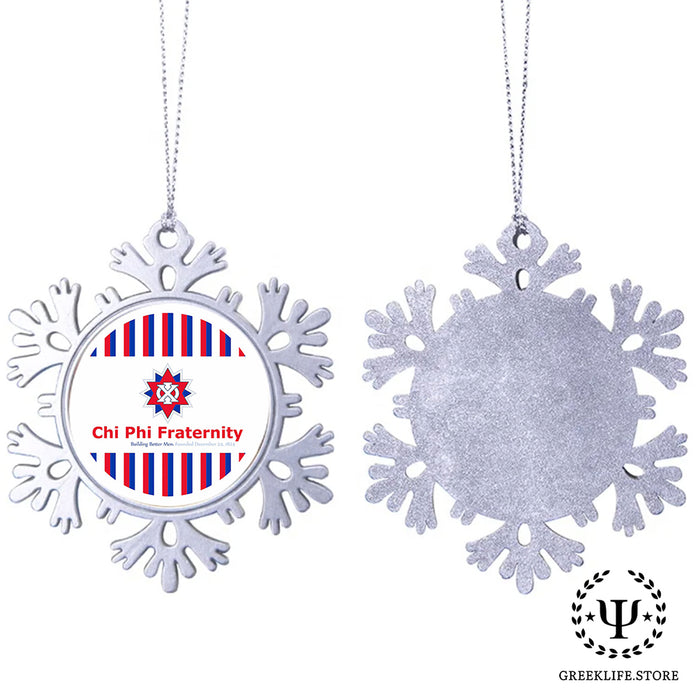 Chi Phi Christmas Ornament - Snowflake Metal