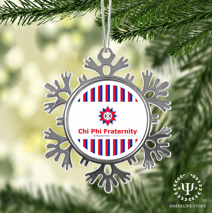 Chi Phi Christmas Ornament - Snowflake Metal