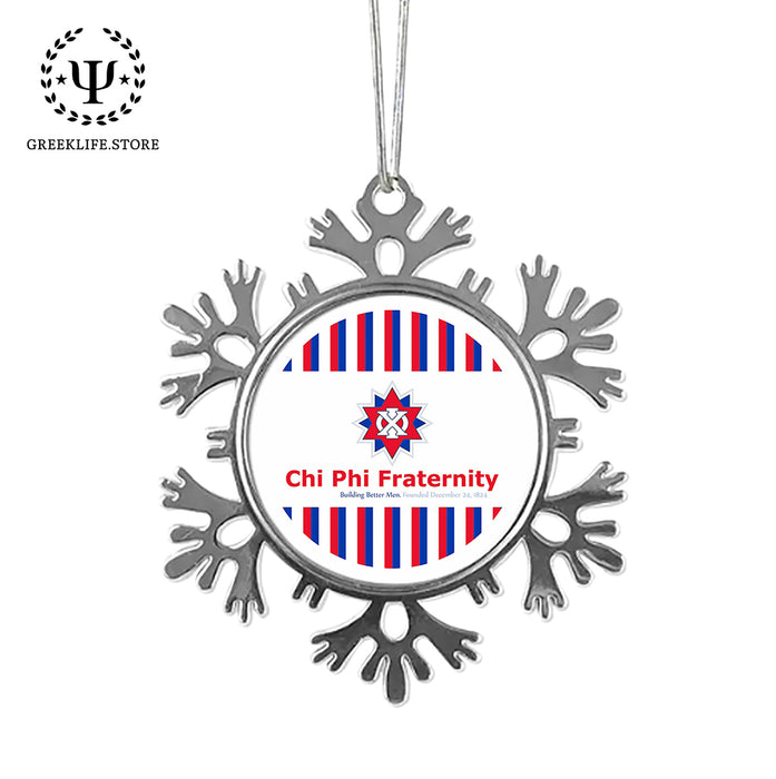 Chi Phi Christmas Ornament - Snowflake Metal