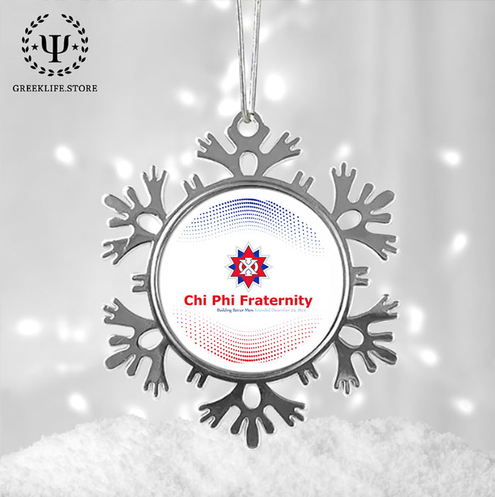 Chi Phi Christmas Ornament - Snowflake Metal