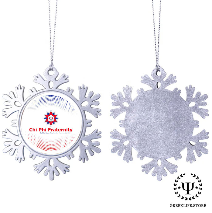 Chi Phi Christmas Ornament - Snowflake Metal