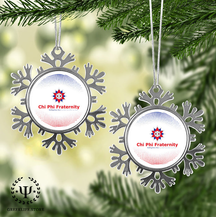 Chi Phi Christmas Ornament - Snowflake Metal