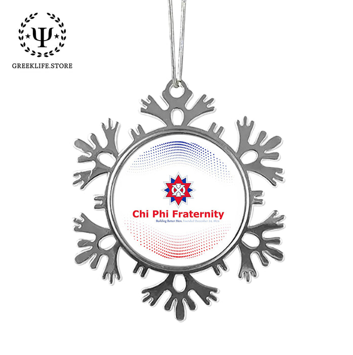 Chi Phi Christmas Ornament - Snowflake Metal