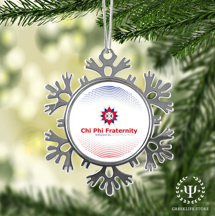 Chi Phi Christmas Ornament - Snowflake Metal
