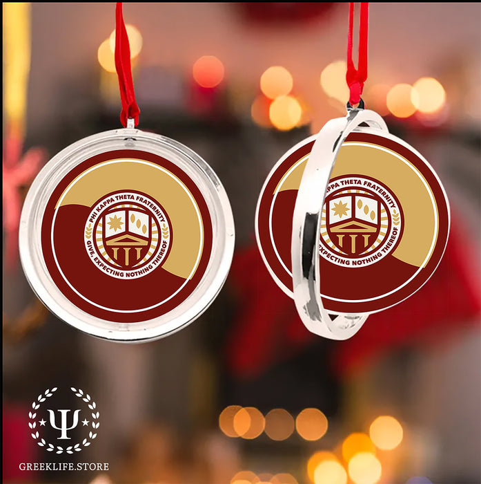 Phi Kappa Theta Christmas Reversible Flat Round Ornament