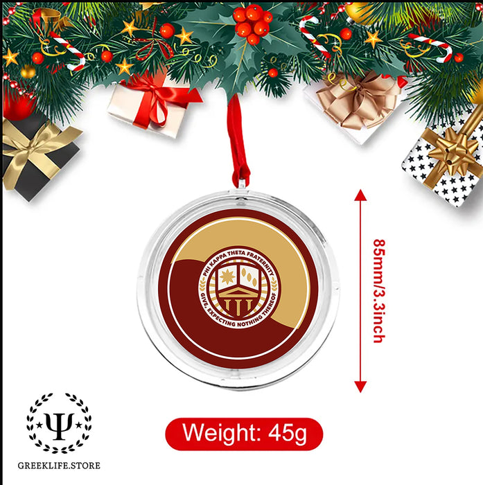 Phi Kappa Theta Christmas Reversible Flat Round Ornament