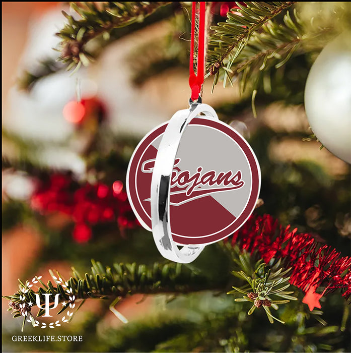 Troy University Christmas Reversible Flat Round Ornament