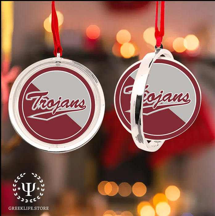 Troy University Christmas Reversible Flat Round Ornament