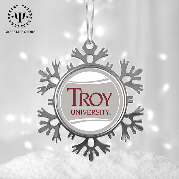 Troy University Christmas Ornament - Snowflake Metal