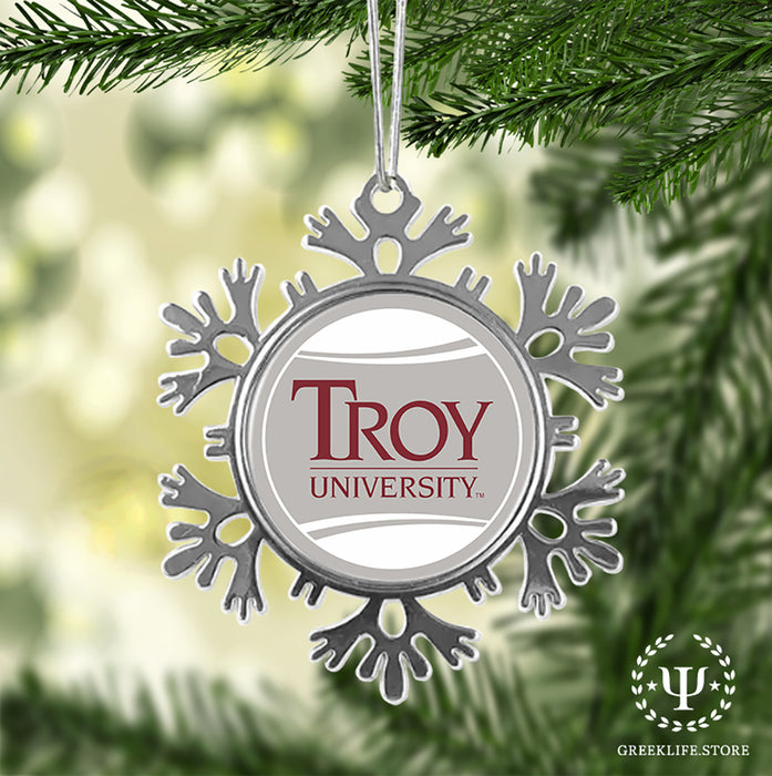 Troy University Christmas Ornament - Snowflake Metal