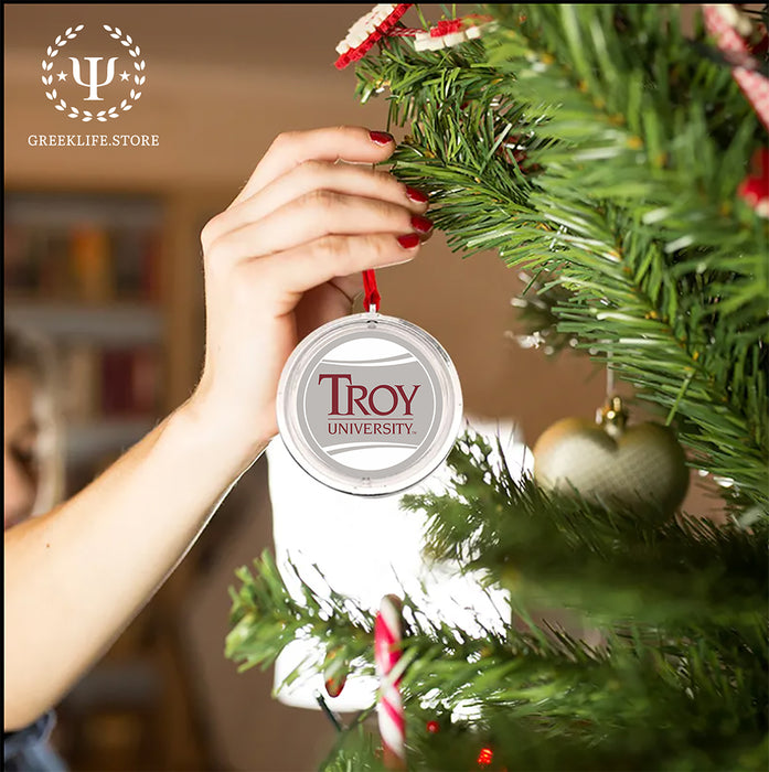 Troy University Christmas Reversible Flat Round Ornament