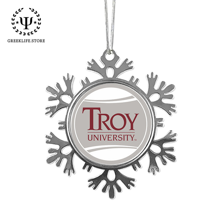 Troy University Christmas Ornament - Snowflake Metal