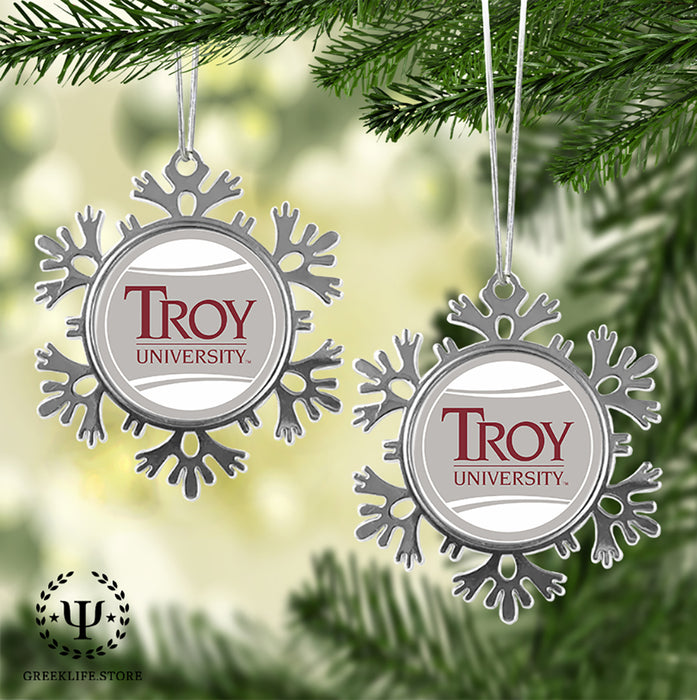 Troy University Christmas Ornament - Snowflake Metal