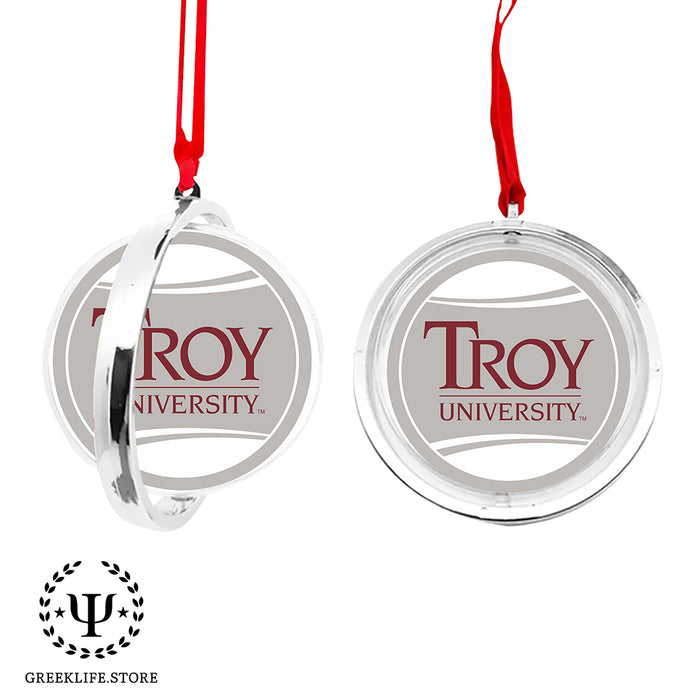 Troy University Christmas Reversible Flat Round Ornament