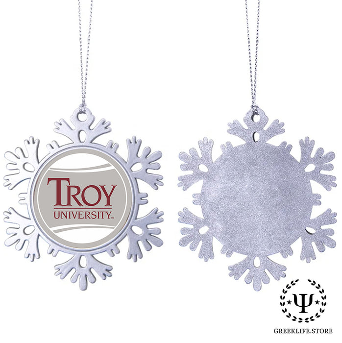 Troy University Christmas Ornament - Snowflake Metal