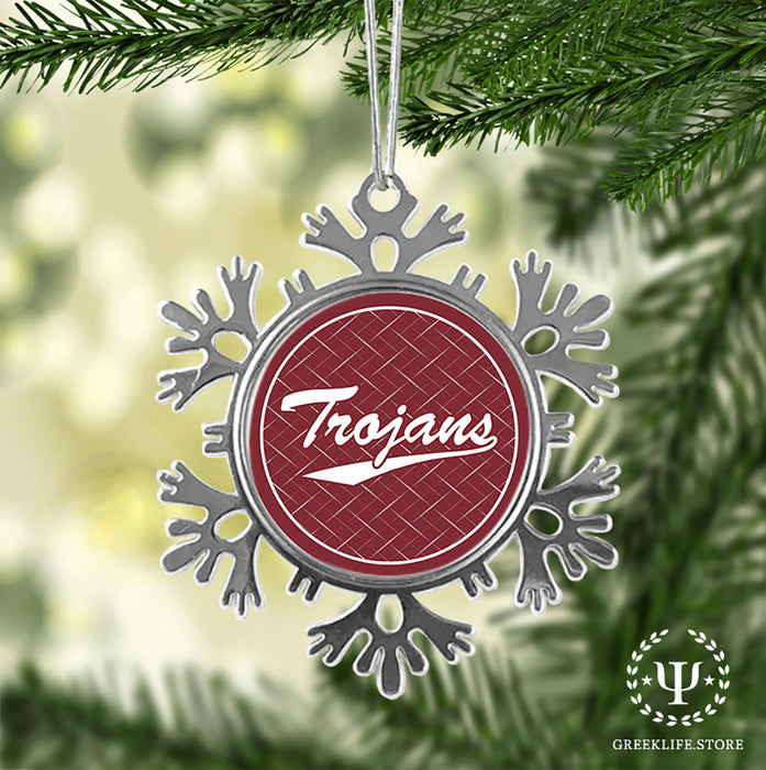 Troy University Christmas Ornament - Snowflake Metal