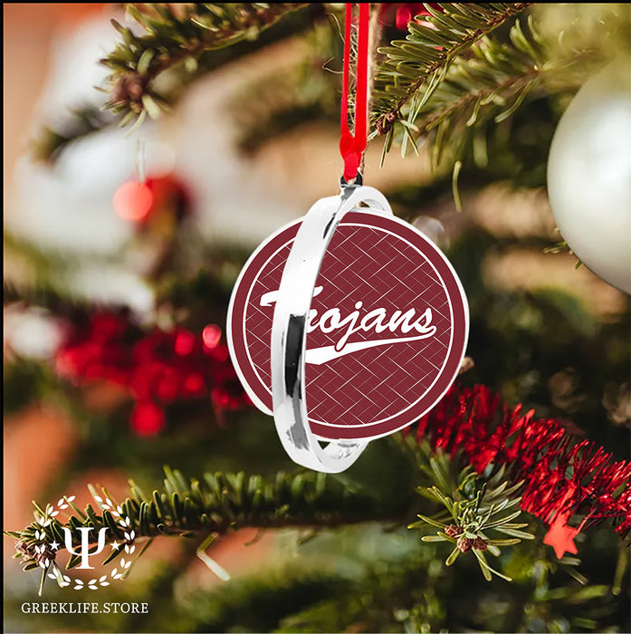 Troy University Christmas Reversible Flat Round Ornament