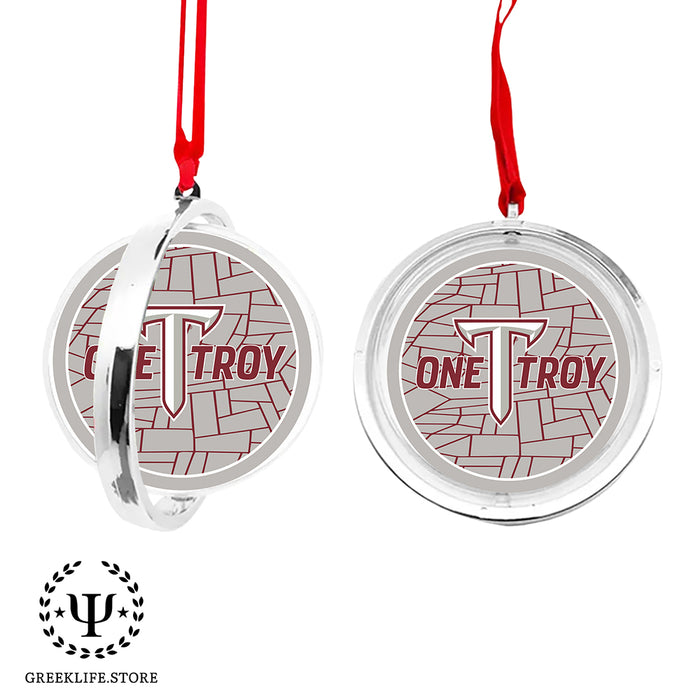 Troy University Christmas Reversible Flat Round Ornament