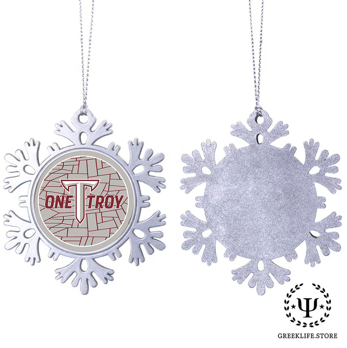Troy University Christmas Ornament - Snowflake Metal