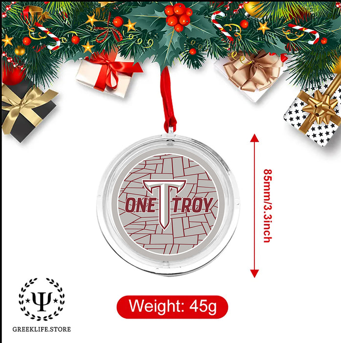 Troy University Christmas Reversible Flat Round Ornament