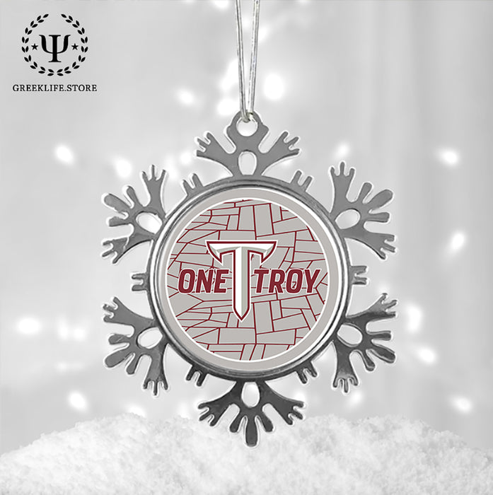 Troy University Christmas Ornament - Snowflake Metal