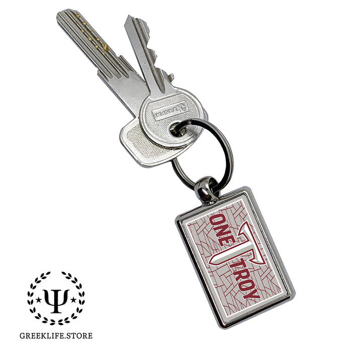 Troy University Keychain Rectangular