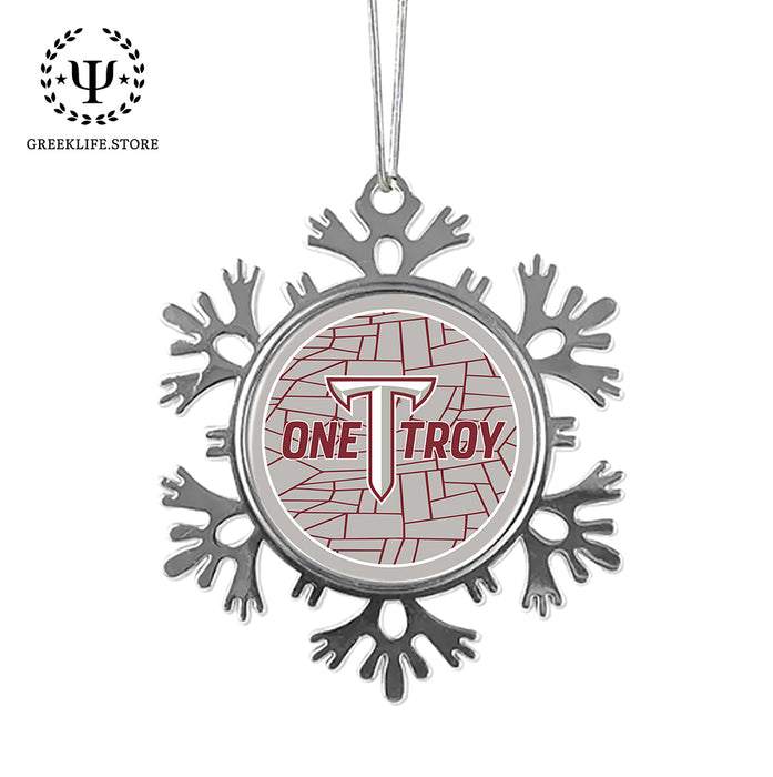 Troy University Christmas Ornament - Snowflake Metal