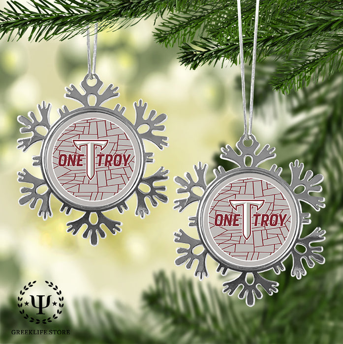 Troy University Christmas Ornament - Snowflake Metal
