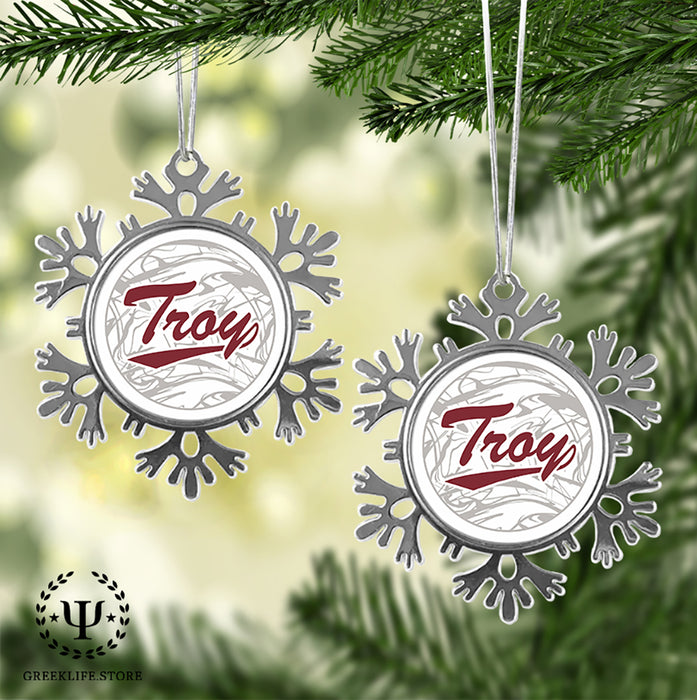 Troy University Christmas Ornament - Snowflake Metal