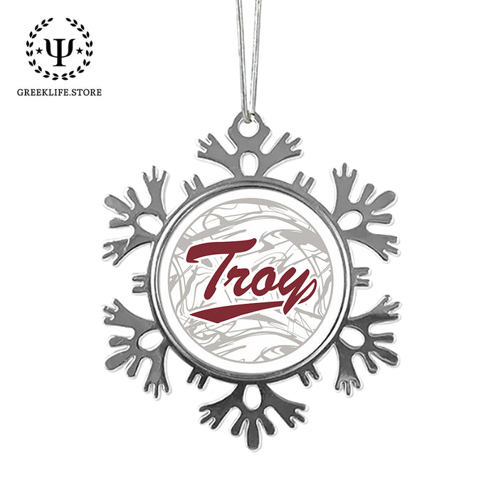 Troy University Christmas Ornament - Snowflake Metal
