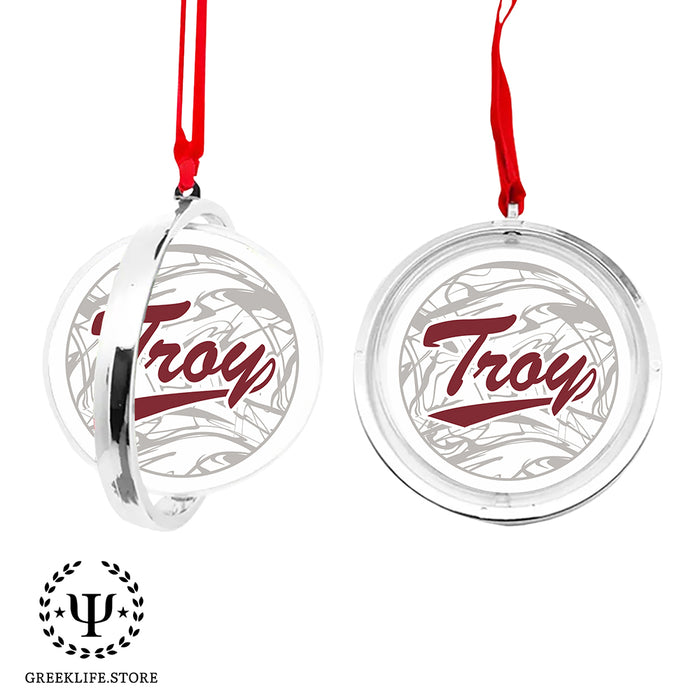Troy University Christmas Reversible Flat Round Ornament