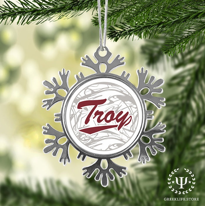 Troy University Christmas Ornament - Snowflake Metal