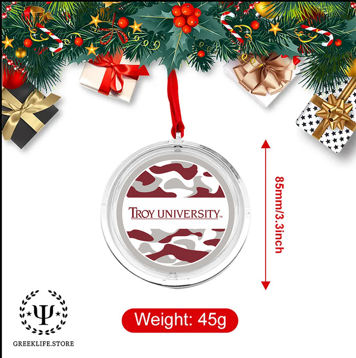 Troy University Christmas Reversible Flat Round Ornament