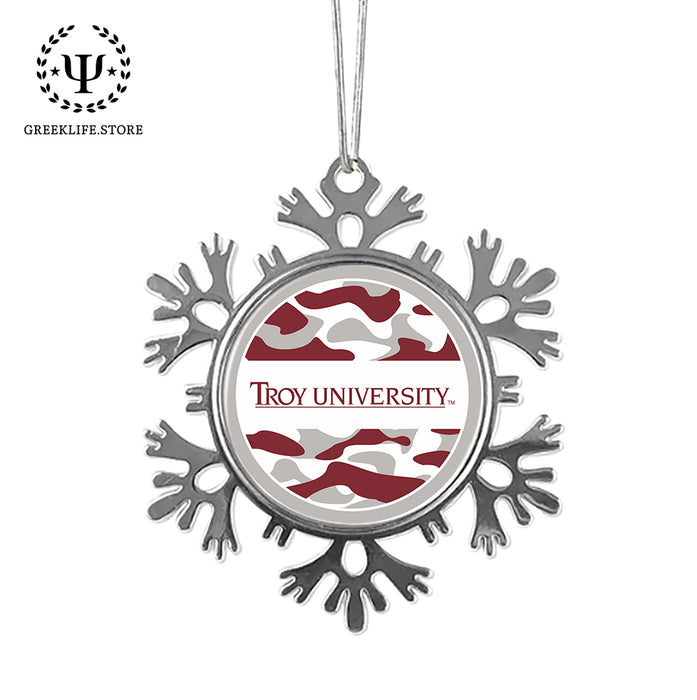 Troy University Christmas Ornament - Snowflake Metal