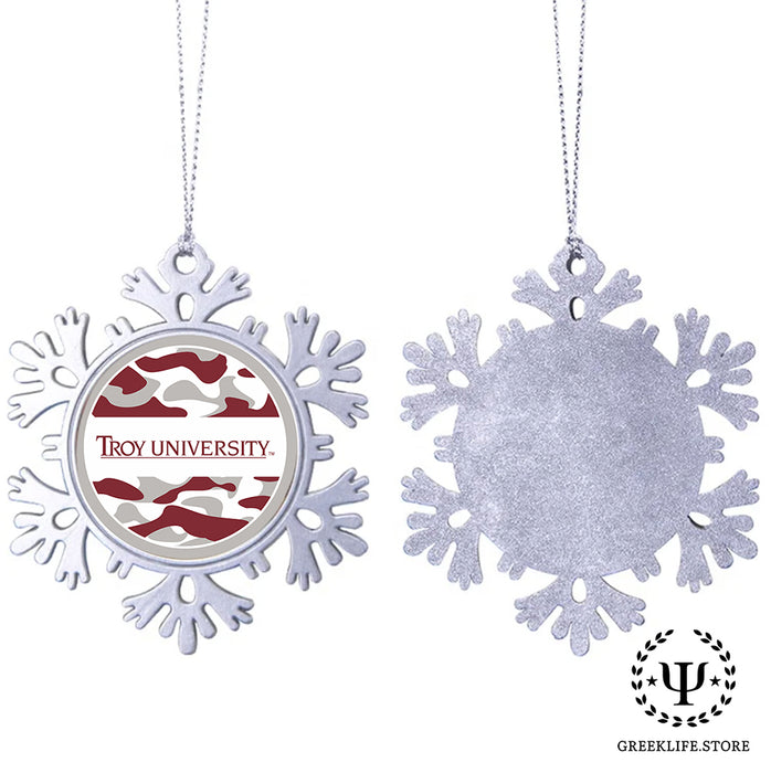 Troy University Christmas Ornament - Snowflake Metal