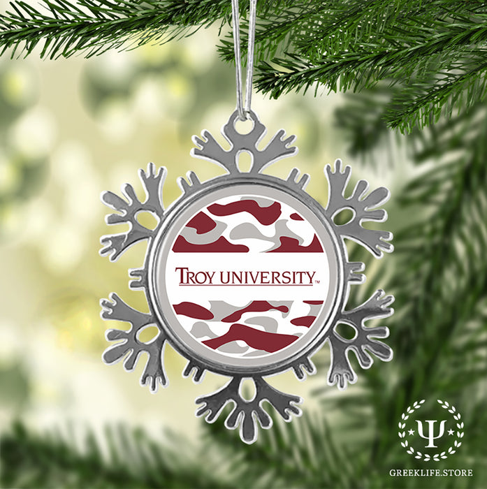 Troy University Christmas Ornament - Snowflake Metal