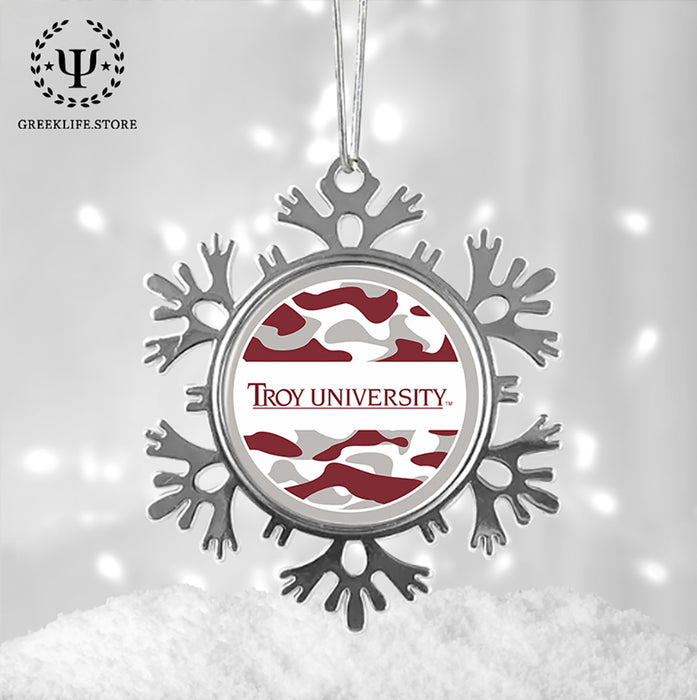 Troy University Christmas Ornament - Snowflake Metal