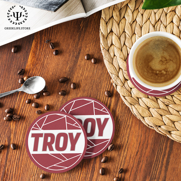 Troy University Beverage coaster round (Set of 4)