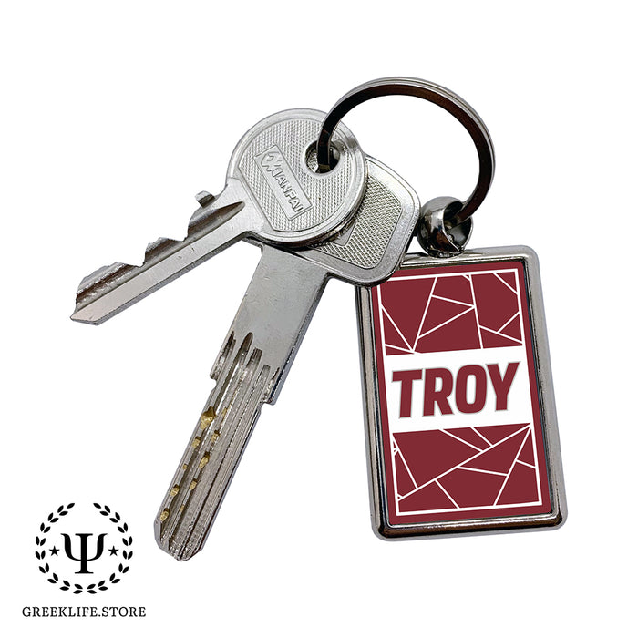 Troy University Keychain Rectangular