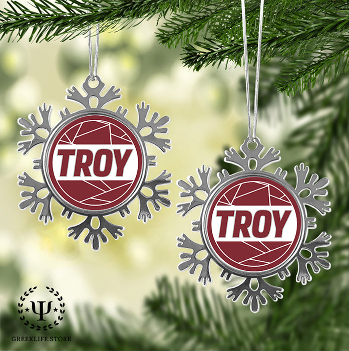 Troy University Christmas Ornament - Snowflake Metal