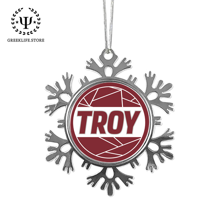 Troy University Christmas Ornament - Snowflake Metal