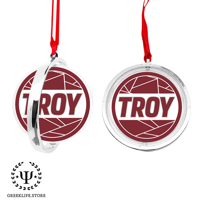 Troy University Christmas Reversible Flat Round Ornament