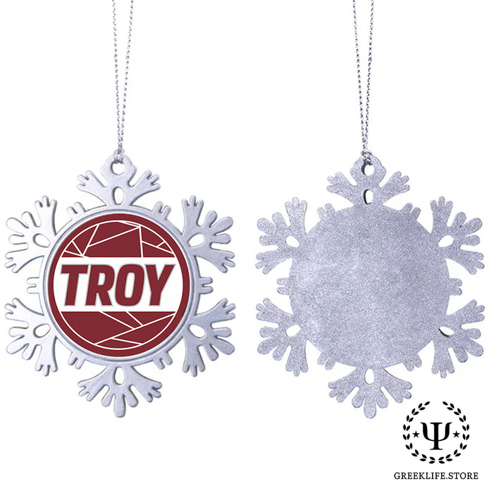Troy University Christmas Ornament - Snowflake Metal