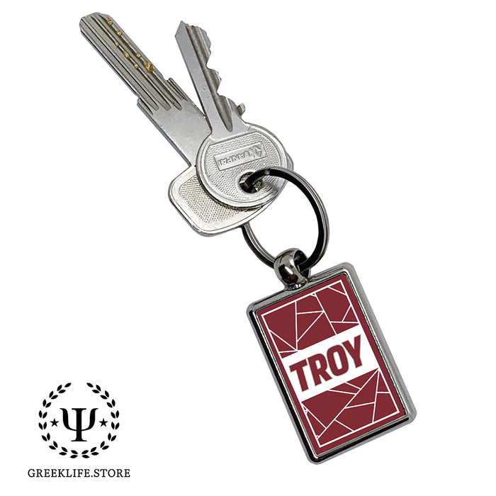 Troy University Keychain Rectangular