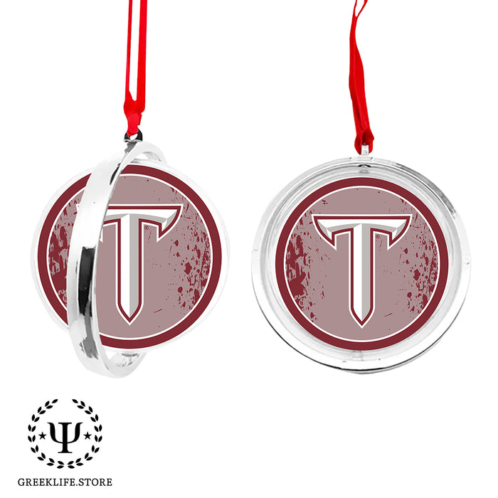 Troy University Christmas Reversible Flat Round Ornament